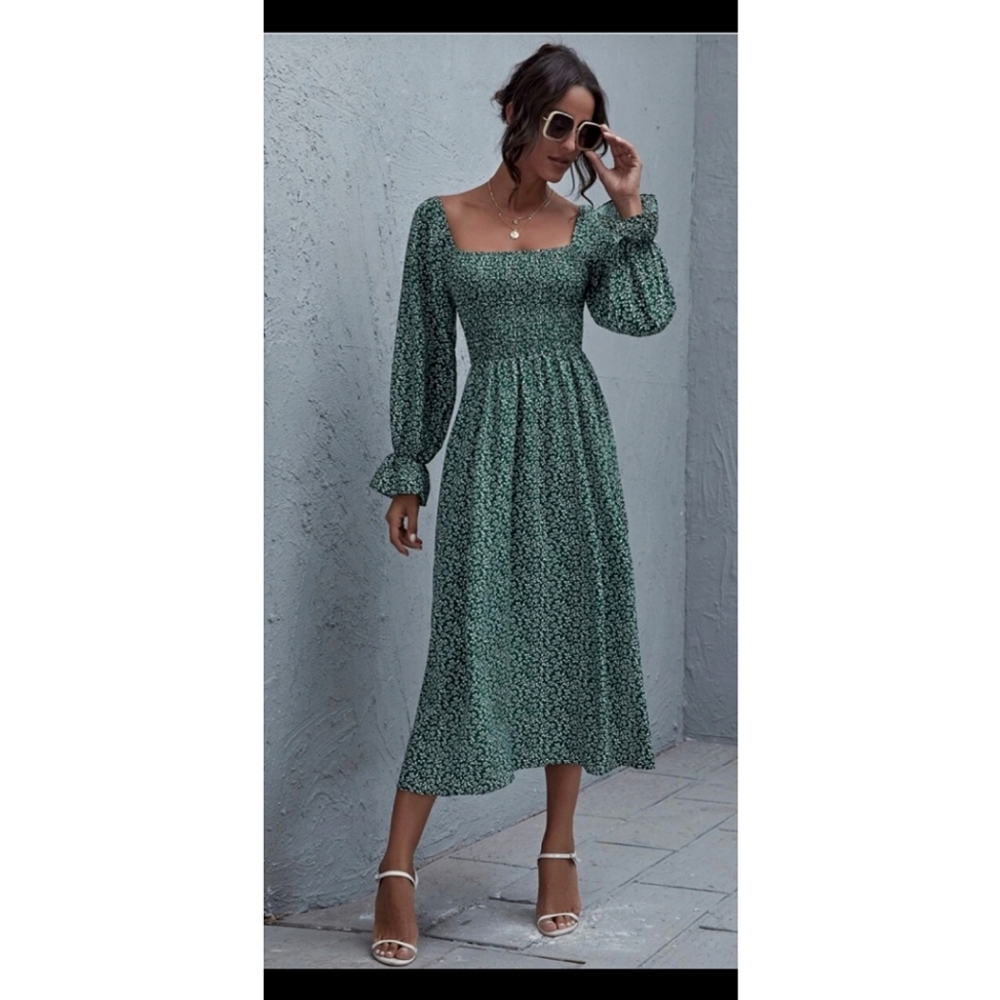 Green Floral Dress